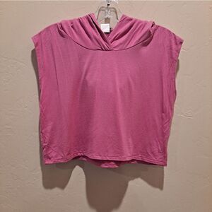 Terez Pink Size XL Crop Top Hooded.